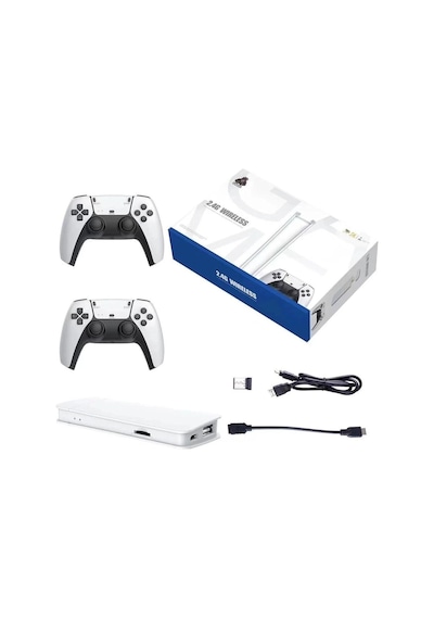 Yeni Modern Tasarım 2.4g Kablosuz Çift Kol Game Stick 20 Bin Oyun Bellek Atari Beyaz Ps Oyun Konsolu