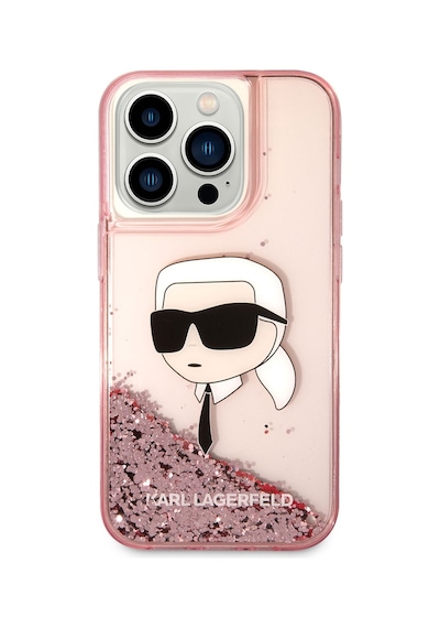 Apple Uyumlu iPhone 14 Pro  Kılıf Sıvılı Simli Karl Head Dizayn Kapak