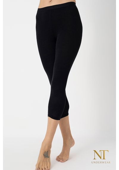 Nt Underwear Kadın Bambu Kapri Tayt Hafif, Rahat, Terletmeyen Siyah