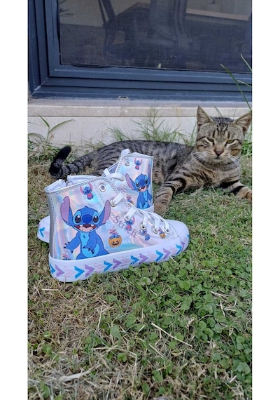 Scarpe Magiche Stitch Dijital Baskılı Kız Çocuk Ayakkabısı 31-35 Numara Arası Işıksızdır Gümüş Scarpe Magiche Stitch Dijital Baskılı Kız Çocuk Ayakkabısı 31-35 Numara Arası Işıksızdır Gümüş