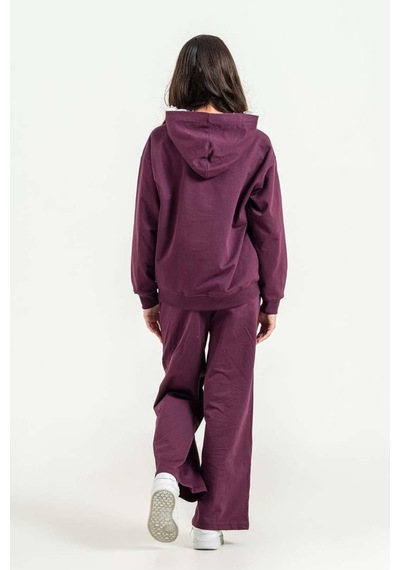 Riccotarz Kız Çocuk Üzeri Dantel Bonjour Yazı Detaylı Kapüşonlu Sweatshirt Bol Kesim Mürdüm Eşofman Takım Riccotarz Kız Çocuk Üzeri Dantel Bonjour Yazı Detaylı Kapüşonlu Sweatshirt Bol Kesim Mürdüm Eşofman Takım