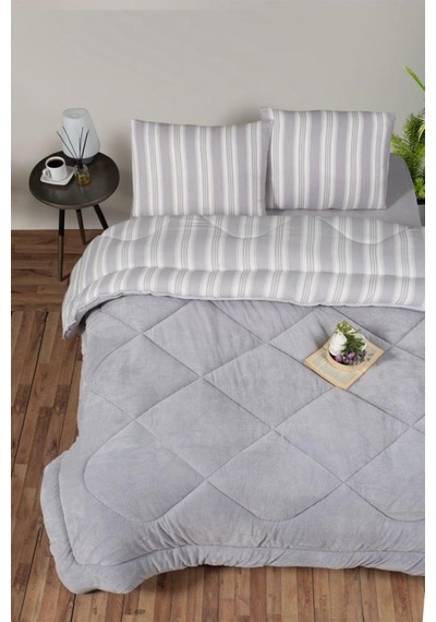 Kristal Soft Relax Uyku Seti Çift Kişilik Gri Gri