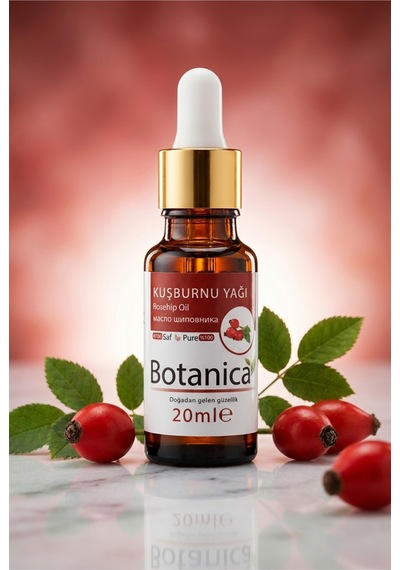 Botanica %100 Saf Kuşburnu Yağı Yaşlanma Karşıtı Kırışıklık Bakımı Nemlendirici Doğal Bitkisel 20 Ml 20 ML
