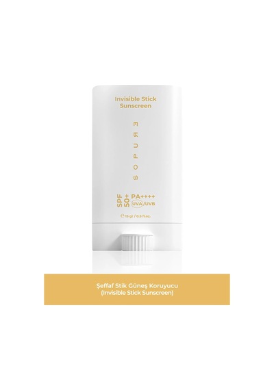 Sopure Invisible Şeffaf Stick Güneş Kremi SPF50+ 15 G