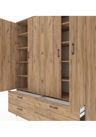 Hyperion Gardrop 10 Raflı 4 Çekmeceli 4 Kapaklı 176x44x221 Çam-çam Çam Hyperion Gardrop 10 Raflı 4 Çekmeceli 4 Kapaklı 176x44x221 Çam-çam Çam