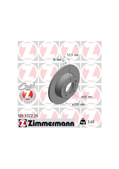 Zimmermann 100.3322.20 Arka Fren Aynası A6 1.8t-2.4-2.8-2.5tdı Quattro 97-05 986478704-df4126 4b0615601a