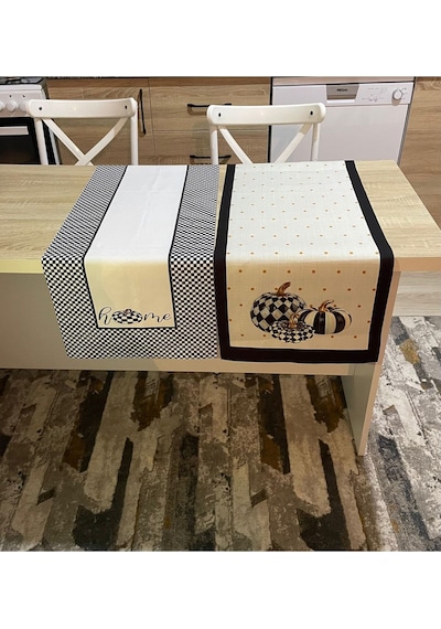 Balkabağı Desen Runner Ve Home Desen Runner 40 X 140 Ikili Paket Renkli