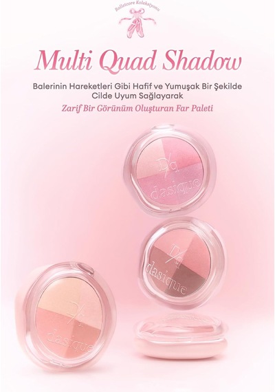 Işıltılı, Yumuşak Yapılı, Dökülme Yapmayan 4lü Far Paleti Multi Quad Shadow 02 Angel Crush Diğer