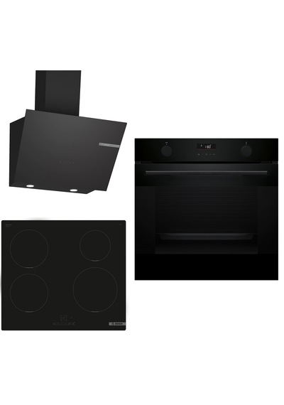Bosch 642 HUA736EA0T - PUE611BB5E - DWK66PJ60T İndüksiyon Ocaklı Siyah 3'Lü Ankastre Set