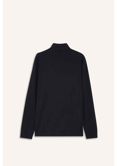 Defacto Defactofit Standart Fit Dik Yaka Yarım Fermuarlı Polar Sporcu Sweatshirt F2302ax25wnbk81 Siyah