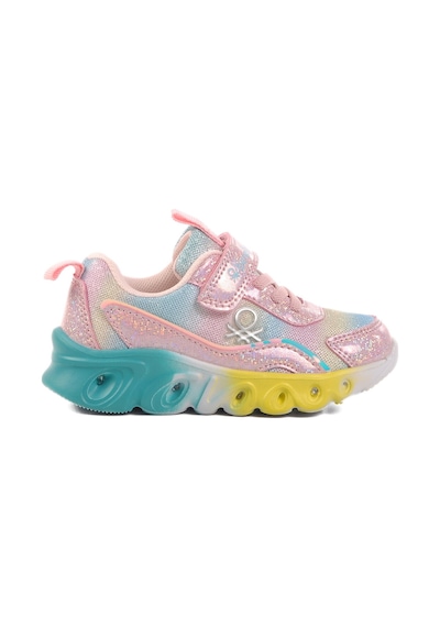United Colors of Benetton Pembe Cırtlı Işıklı Kız Çocuk Spor Ayakkabı Bnı-10136 B