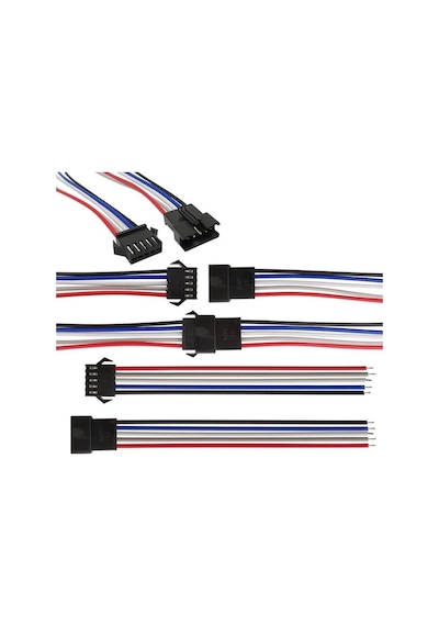 Sanec 2,5mm Jst Sm 5pin Siyah Seyyar Kablolu Konnektör Dişi Erkek Takım 30cm+30cm - 0,50mm - Çift Taraflı