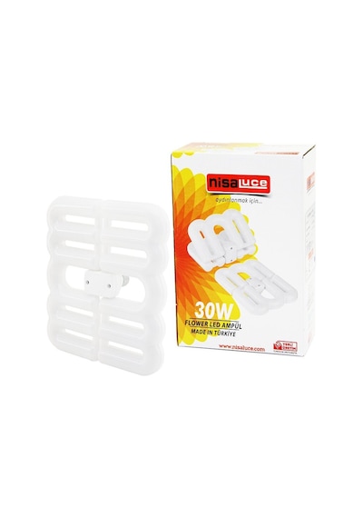 Nisaluce Eamp-096/b Flower Beyaz Led Lamba Ampul 16x21cm 30w 6500k 4b Şekil 2700lümen E27 Katlanır Diğer