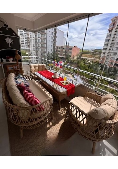 Venedik Alüminyum Bahçe Balkon Köşe Takımı - Venedik Alüminyum Bahçe Balkon Köşe Takımı Tek Kişilik Salıncak Hediyesidir Açık Gri