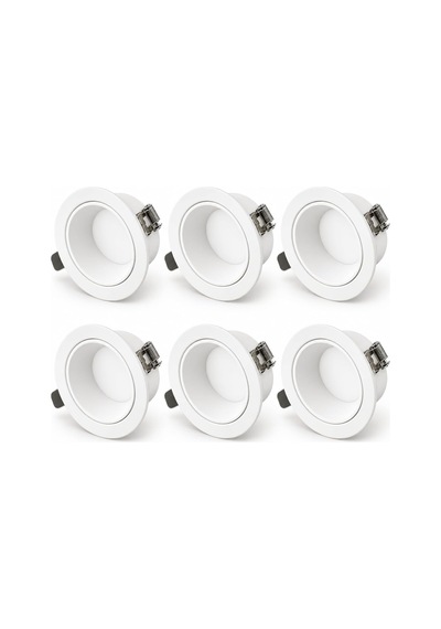 6'li Set 3 Renk Led Gömme Spot 8w Ct-5260 Beyaz Kasa 3200k 4000k 6400k Sıva Altı Yuvarlak Tavan Aydınlatma 110 Diğer