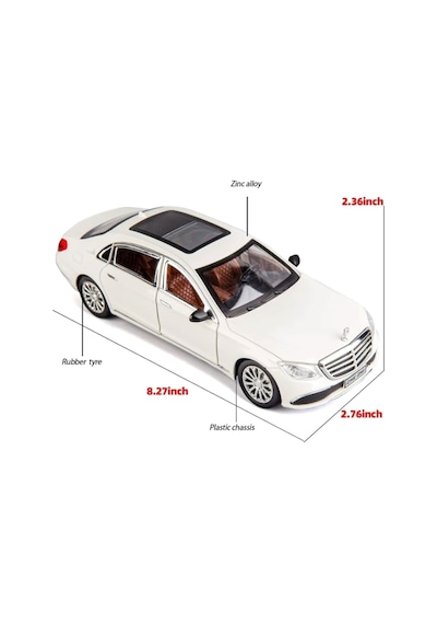 Mercedes-benz Araba Mercedes E300l Araba 1:24 Diecast Metal Model Koleksiyon Araba Sesli Işıklı 21cm
