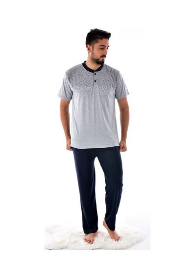 Pemilo 5064 - 1 1030 Kısa Kol Süprem Erkek Pijama Takımı Gri Pemilo 5064 - 1 1030 Kısa Kol Süprem Erkek Pijama Takımı Gri