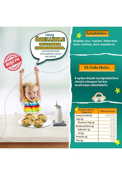 Tuzsuz Mahlepli Poğaça Karışımı 375 Gram