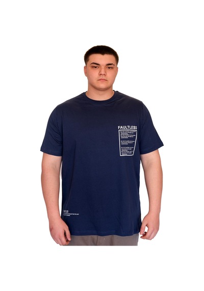 Mode Xl Büyük Beden Erkek T-shirt Bisiklet Yaka Faultless Basklılı U25011 Indigo İndigo Mode Xl Büyük Beden Erkek T-shirt Bisiklet Yaka Faultless Basklılı U25011 Indigo İndigo
