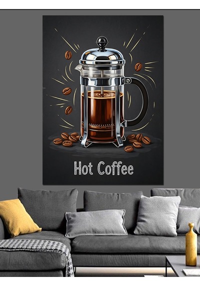 Ahşap Tablo French Press Kahve Demleme