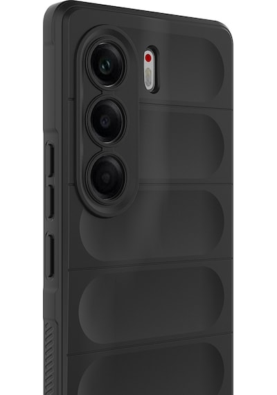 Tecno Camon 40 Pro Kılıf Esnek Tpu Oyuklu Arka Yüzey Tasarımlı Zore Etnik Silikon Kapak Siyah