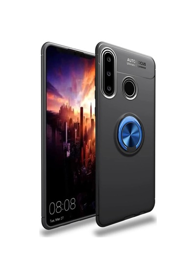 Huawei Y6p Kılıf Range Yüzüklü Silikon - Siyah-mavi 0.2M-Çok Renkli
