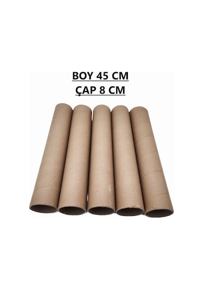 1 Adet Rulo Kargo Tüpü 45 Cm Uzunluk 8cm Çap Silindir Kutu Karton Masura Kedi Tırmalama Için Kutu