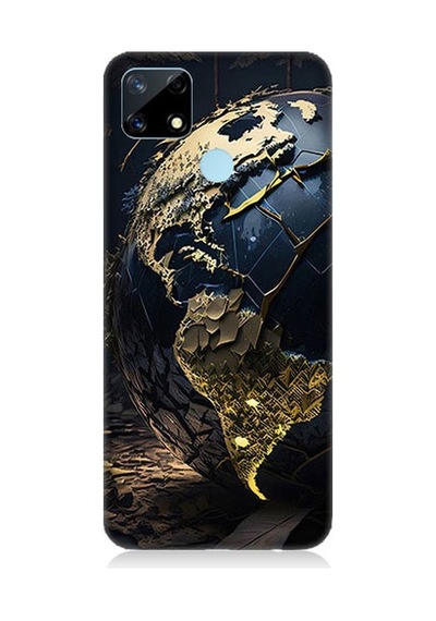 Realme C17 Uyumlu Dünya Haritası Desenli Silikon Kılıf