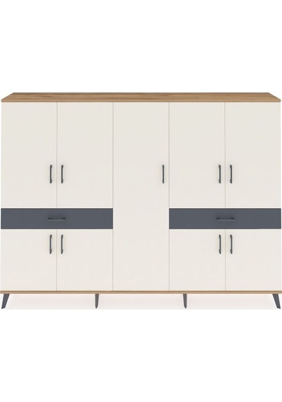 Arges Dolap 12 Raflı 2 Çekmeceli 8 Kapaklı 220x30x163 Çam-aytaşı/antrasit Aytası/antrasıt - Atlas Çam Arges Dolap 12 Raflı 2 Çekmeceli 8 Kapaklı 220x30x163 Çam-aytaşı/antrasit Aytası/antrasıt - Atlas Çam