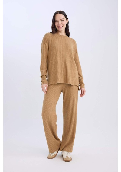 DeFacto Pantolon Traditional Flare Fit Düz Paça Fitilli Kaşkorse D6050AX24AUBG706