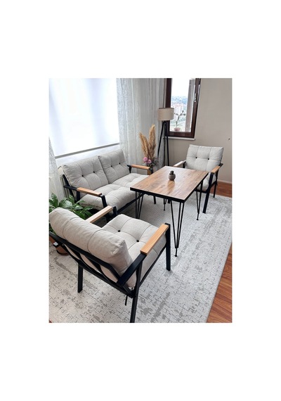 Green Garden Gülizar Model, Balkon, Bahçe, Cafe - Metal Koltuk Takımı, Bahçe Takımı , Çay Seti, 2+1+1+masa