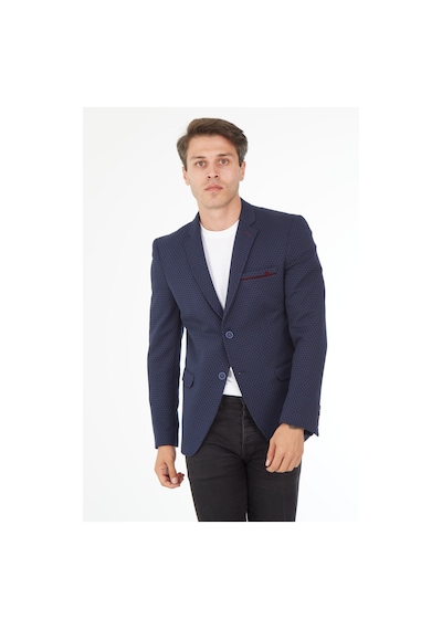 Sposo 5104 Dar Kalıp Örme Kumaş Koyu Laci Erkek Blazer Ceket Koyu Lacivert