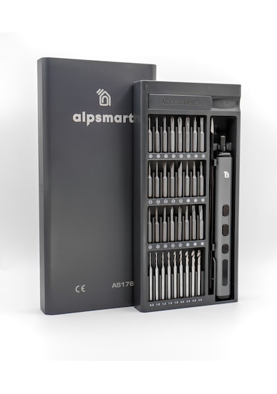 Alpsmart AS176 Hassas Şarjlı 76 Parça Tornavida Vidalama ve Delme Seti