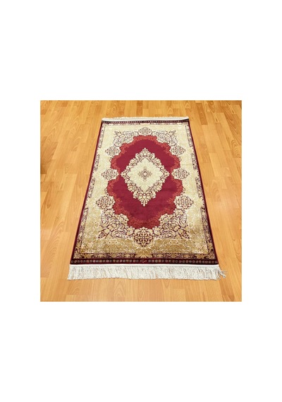 Elmas Motifli 120 X 180 Cm İpek Halı Bordo