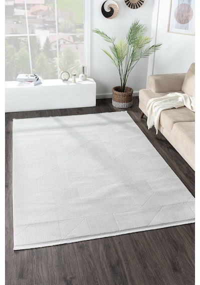 Mariesse Home Bambu Dokulu Modern Sık Dokuma Koridor Kesme Yolluk Dokuma Makine Halısı Krem