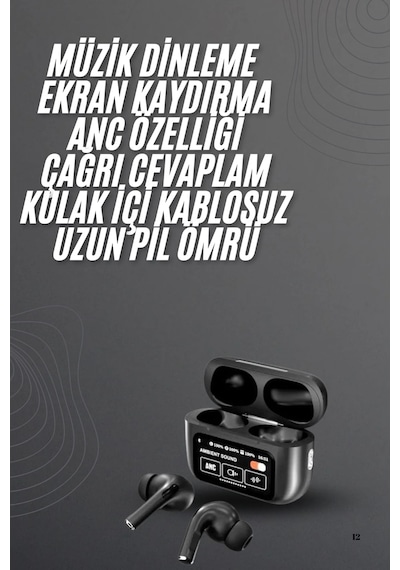 Tek Yeni Nesil Pro Ekranlı Bluetooth Kulaklık 5.0 Bluetooth Yeni Nesil Najmaddin