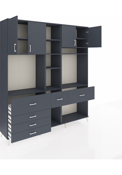 Hyperion Dolap 11 Raflı 6 Çekmeceli 4 Kapaklı 220x44x243 Antrasit-antrasit/antrasit Antrasıt/antrasıt - Antrasıt Hyperion Dolap 11 Raflı 6 Çekmeceli 4 Kapaklı 220x44x243 Antrasit-antrasit/antrasit Antrasıt/antrasıt - Antrasıt