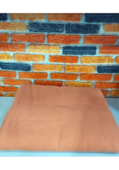 Şaheser %100 Pamuk Çift Kişilik Pike 240x220 Tek Pike -portakal Turuncu