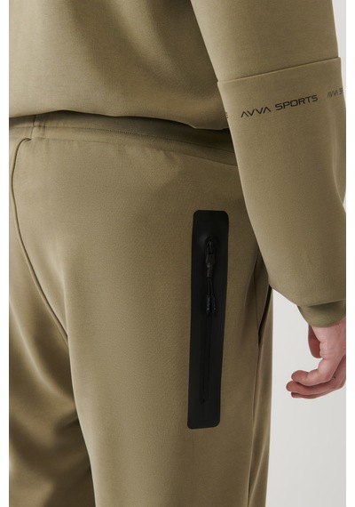 Avva Erkek Haki Soft Touch Fermuar Paçalı Regular Fit Jogger Eşofman Altı A41y3401 Haki