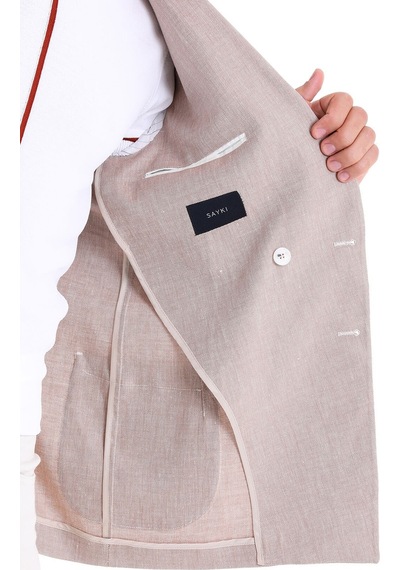Hatemoğlu Brick Slim Fit Düz Sivri Yaka Kruvaze Casual Ceket Siyah