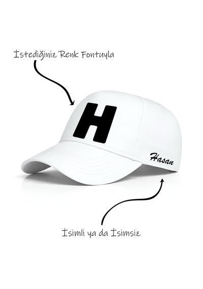 Ogc H Harfi Unisex Şapka Beyaz