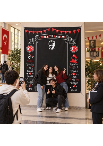 29 Ekim Cumhuriyet Bayramı Fotoğraf Çekim Brandası 180x200 Cm Standart