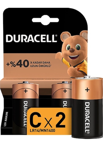 Duracell Orta Boy Pil 2Li Kartela 1.5 Volt