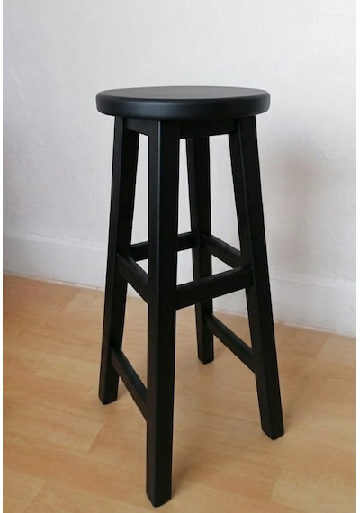 Ahşap Tabure 70 Cm Siyah