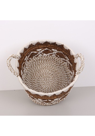 Bodrum 36x33x42 Cm. Doğal Abaka El Yapımı Sepet L - Bej
