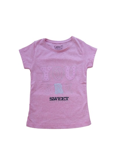 Canix Kids You Are Taşlı Kısa Koıllu Kız Çocuk T-Shirt  5-8 Yaş Pembe