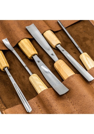 Rox Wood 0126 Deri Çantalı Premium Iskarpela Seti 6 Parça