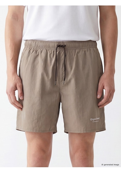 Lcw Swımwear Kahverengi Kısa Boy Baskılı Erkek Deniz Şortu