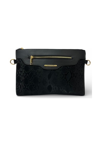 Sanmorris Kadın Suni Deri Ayarlanabilir Çapraz Ve El Askılı Portföy, Clutch Çanta S.siyah - S.siyah
