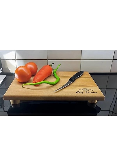 Ahşap 30x20 Cm Sebze Meyve Doğrama Ve Sunum Servis Tahtası 4 Ayaklı